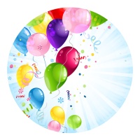Pratos de festa com balões multicoloridos 23 cm - 8 unidades