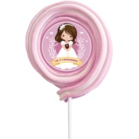Brochete Minha Primeira Comunhão de nuvem rosa de 70 gr