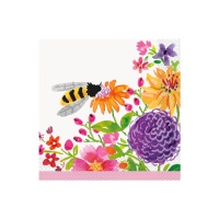 Guardanapos de pintura de abelha de 16,5 x 16,5 cm - 8 unidades