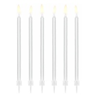 Velas brancas de 14 cm - PartyDeco - 12 unidades