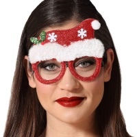 Óculos com chapéu de Natal