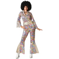 Fantasia de estilo disco multicolor para mulher