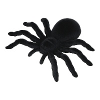 Aranha decorativa de veludo preto de 14 cm