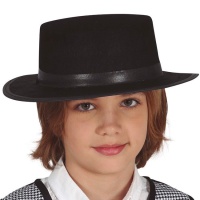Chapéu de cordovão preto para criança 50 cm