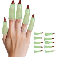 Dedos com garras monstruosas verde e marrom - 10 unidades