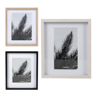 Moldura fotográfica 18 x 24 cm Folha de palmeira preto e branco