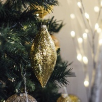 Bolas de Natal douradas em forma de lágrima 17 cm - 12 unid.