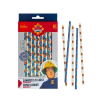 Palhinhas de papel biodegradáveis Sam the Fireman - 80 unidades