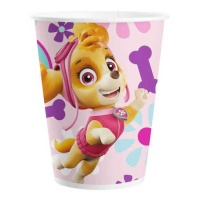 Copos Paw Patrol Skye e Everest pink 200 ml - 8 unidades