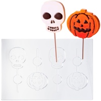 Moldes de plástico termoformado para chupa-chupas de chocolate de Halloween - Dekora - 8 cavidades