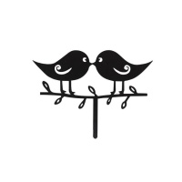 Pássaros que se beijam apaixonados topo de bolo em acrílico - Pastkolor