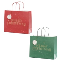 Saco de presentes Merry Christmas de 32,5 x 26,5 x 11,5 cm - 1 unidade