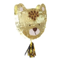 Piñata 3D de leopardo dourado 48 x 50 cm