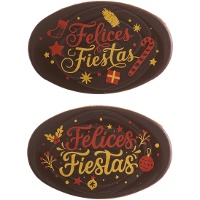 Figuras de chocolate negro 'Felices Fiestas' sortidas - 60 unidades