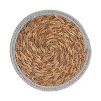 Tapete de 30 cm natural com rebordo cinzento