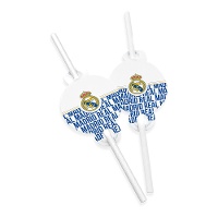 Palhinhas do Real Madrid com escudo e letras - 6 unidades