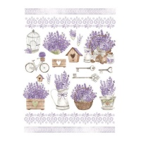 Papel de arroz florido roxo 29,7 x 42,5 cm - Artis decor - 1 unid.