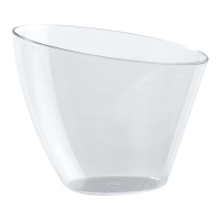 Copos de plástico transparente 85 ml forma assimétrica redonda - Dekora - 100 unidades