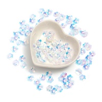 Lantejoulas de flores 3D iridescentes 1 cm - 5 gramas