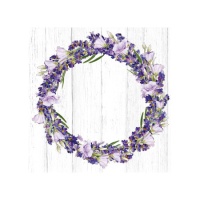 Guardanapos com coroa de lavanda 16,5 x 16,5 cm - 20 unid.