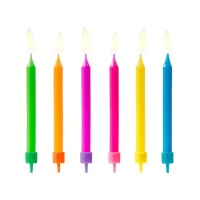 Velas coloridas de 6,5 cm - PartyDeco - 6 peças