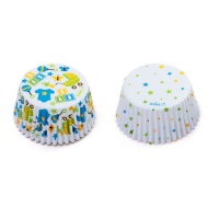 Cápsulas de cupcake branco para bebés - Decora - 36 unidades