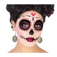 Brincos de caveira Catrina multicoloridos