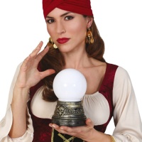 Bola de cristal de bruxa com luz de 18 cm