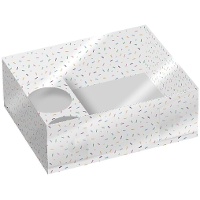 Caixa de 26 x 20 x 9 cm para cupcakes e doces com sprinkles - 2 unidades