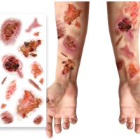 Tatuagens temporárias de feridas e queimaduras