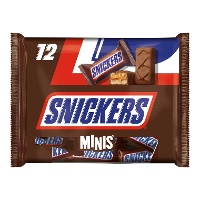 Snickers de chocolate com leite com amendoins mini - 12 unidades