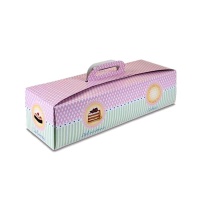 Caixa para bolo decorada rectangular de 38,5 x 13 x 10 cm - Sweetkolor
