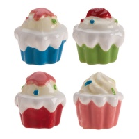 Toppers coloridos de 3 cm para cupcakes e bolos - Dekora - 50 unid.