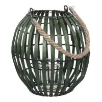 Suporte de vela em bambu verde 22,5 x 23 cm - Dcasa