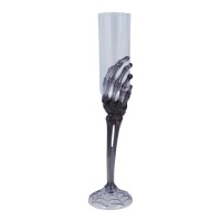 Taça de champanhe de 25 cm com mão de esqueleto