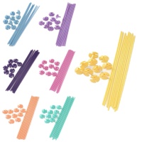 Vareta e suporte de balões coloridos para balões de 40 cm - 10 unidades
