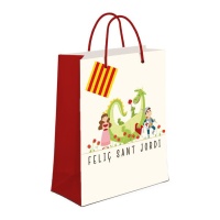 Saco de presente de 14 x 11,5 x 6,7 cm de Feliz Sant Jordi