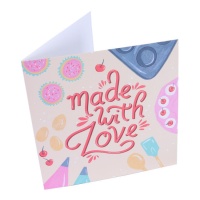 Cartão de felicitações feito com amor