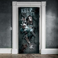 Poster para porta do Zombies com mensagem de 80 x 180 cm