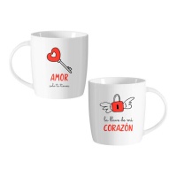Chávena do amor de 350 ml com mensagem - 2 peças