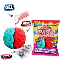 Cérebro de marshmallow com gel e tatuagem, 53 g