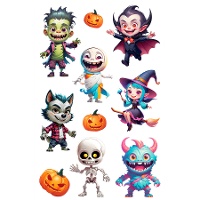 Adesivos de Halloween de personagens