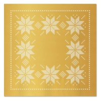 Guardanapos de Natal de bordado dourado de 16,5 x 16,5 cm - 30 unidades