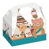 Caixa de tenda de cartão com animais - 12 unid.