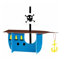 Centro de mesa em forma de navio pirata