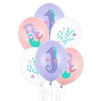 Balões de látex Sereia de 30 cm - PartyDeco - 50 unidades