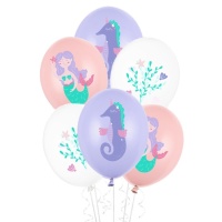 Balões de látex sereia 30 cm - PartyDeco - 50 unidades