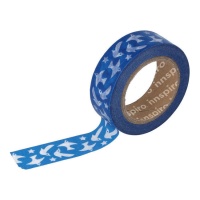 Fita Washi pássaros azul - 10 m