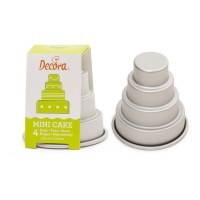 Forma de alumínio para bolo de casamento de 4 andares 7 x 8 cm - Decorar
