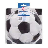 Guardanapos em forma de bola de futebol 16,5 x 16,5 cm - 12 unid.
